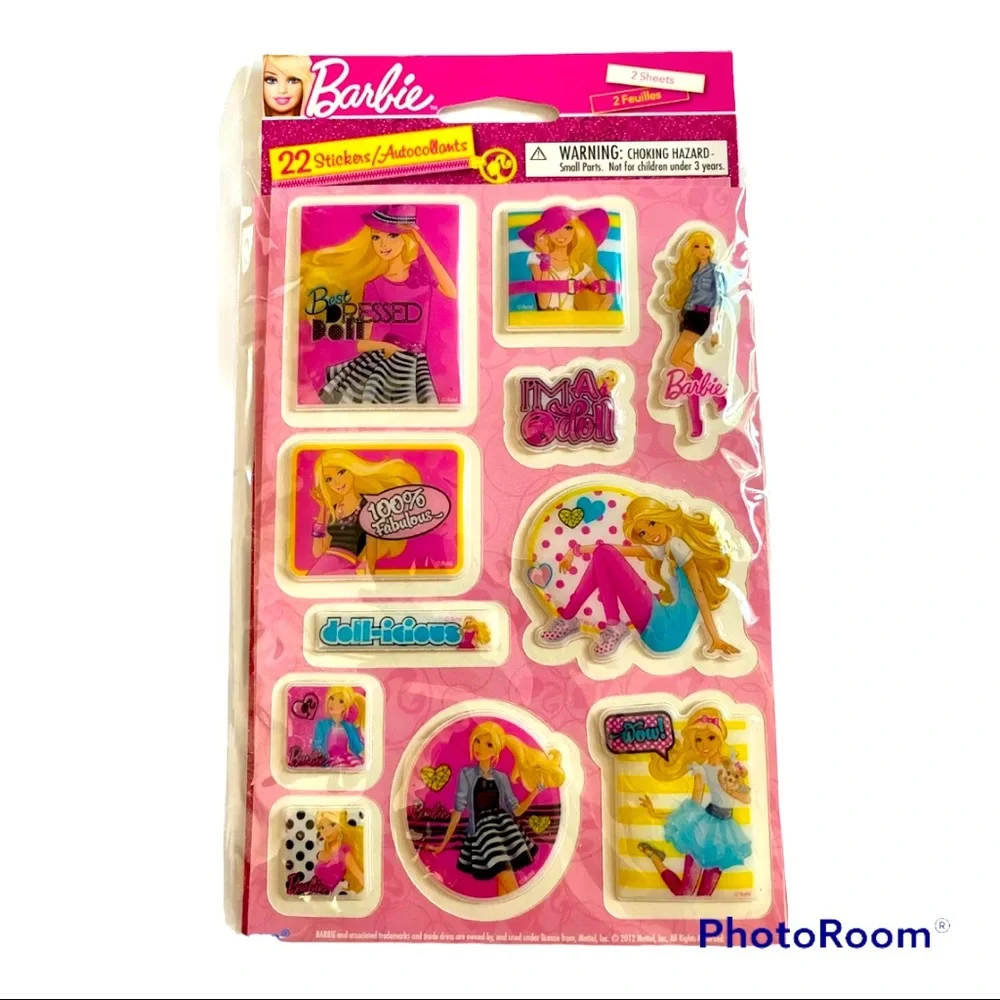 Barbie Doll Puffy Stickers Set of 22 Retro 90s Mattel SEALED NEW NOS Puff 2012